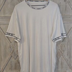 White Logo-Trim T-Shirt for Men